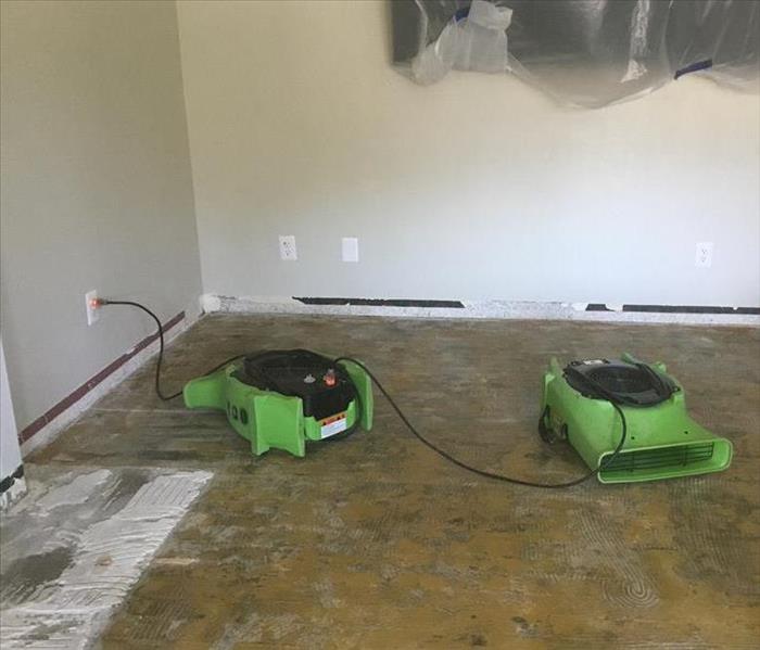 SERVPRO of Santee Lakeside technicians use water fans to circulate air and extract water from flooring to save home structure